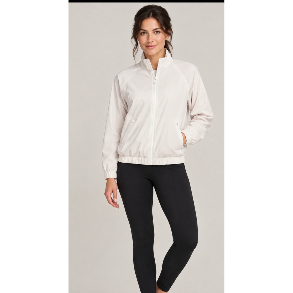 TravisMathew Women Lightweight Full Zip Active Jacket Small Mock Neck light pink